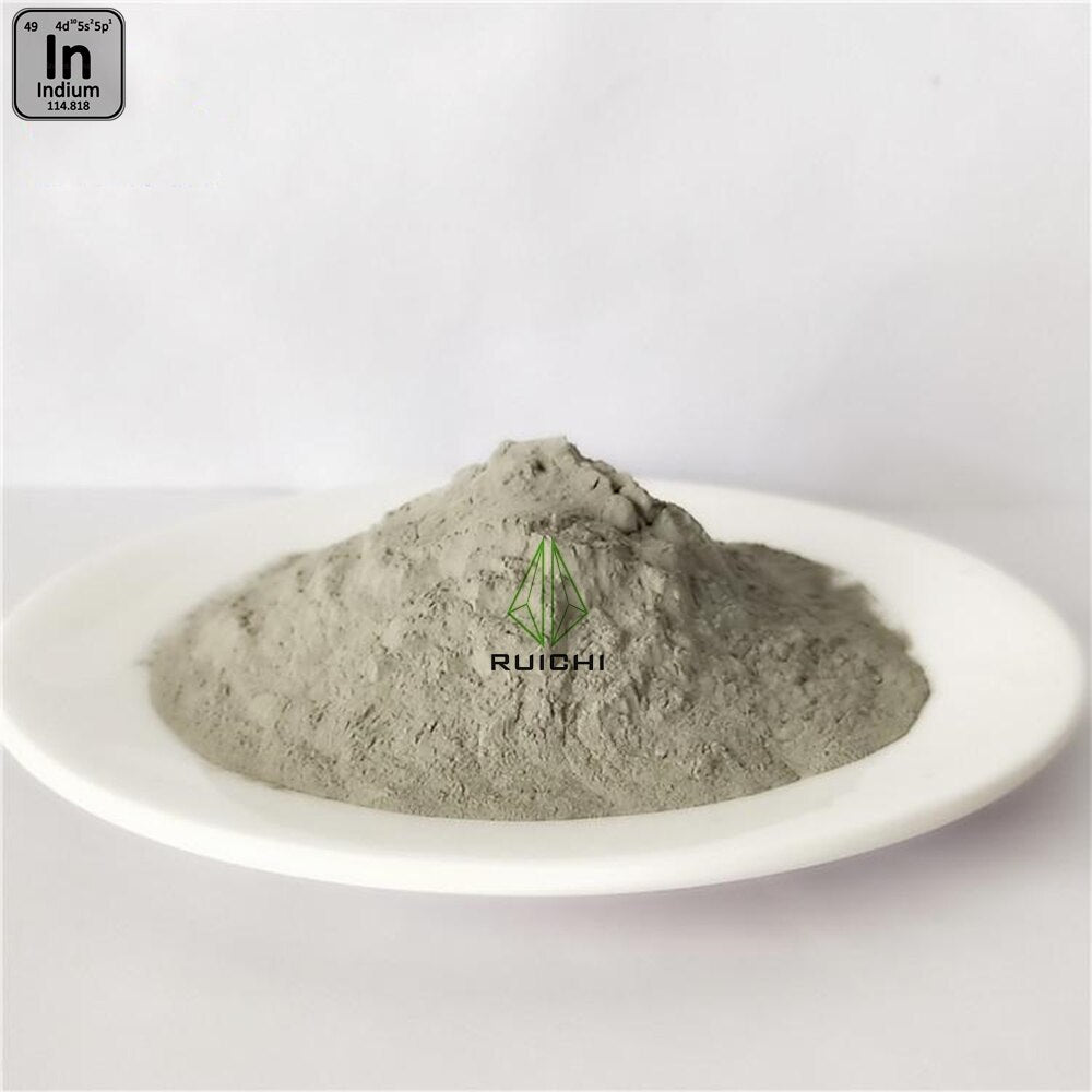 RUICHI 99,99 % Reinheit – 100 Mesh, Element 49 Indium-Metallpulver, 1000 g