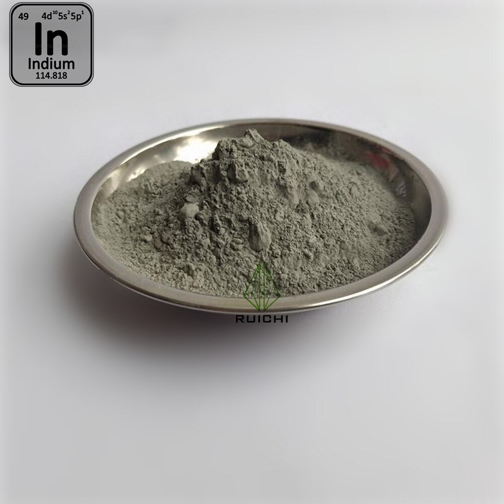 RUICHI 99.99% Purity -200mesh Element 49 Indium Metal Powder 1000g