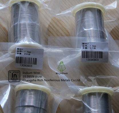 Indium Wire 1000g (700 meters) 0.5 mm dia 99.995% pure