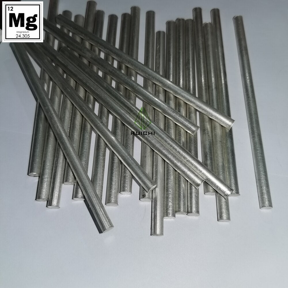 50 Stück Magnesium-Metallstäbe, rein, 7 mm Durchmesser x 152 mm Länge, Mg 99,95 % 