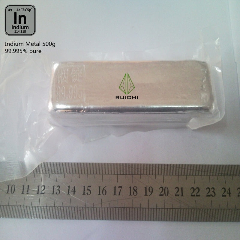 500g 99.995% Pure Indium Metal Ingot Element 49