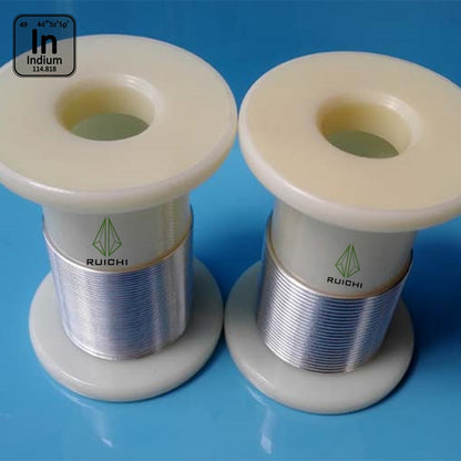 99.995% pure 3 / 4 / 5mm diameter Indium Wire, 1 meter per spool