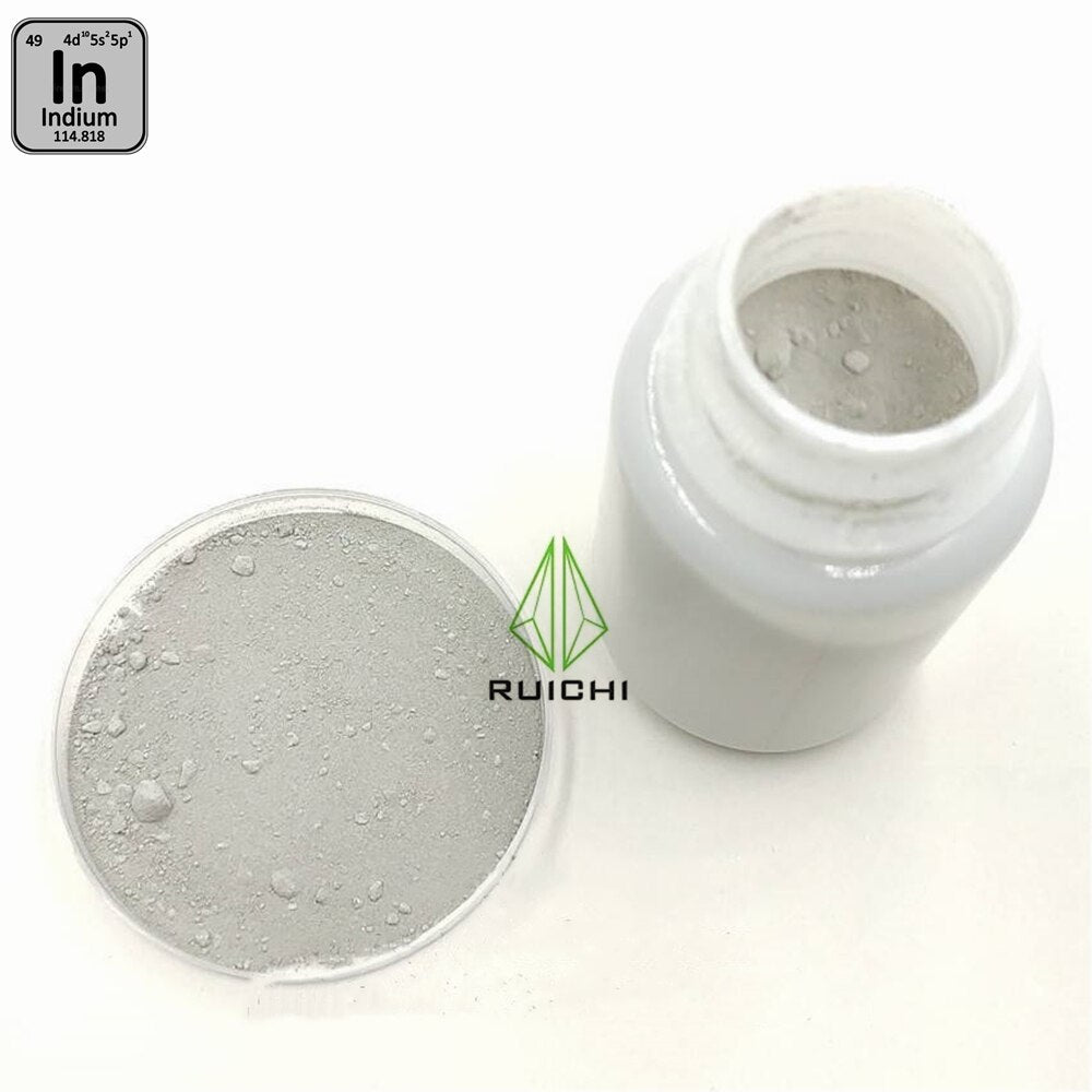 RUICHI 99.99% Purity -200mesh Element 49 Indium Metal Powder 1000g