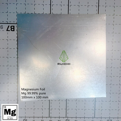 순수 마그네슘 포일 시트, Mg 99.99%, 0.5x 100 x 100 mm/pc.