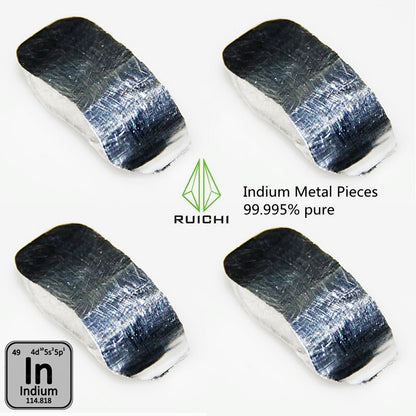 Indium-Metallblock, 99,995 % hohe Reinheit in Elementarbarren – Hobby-Sammlungs-Experiment-Probe