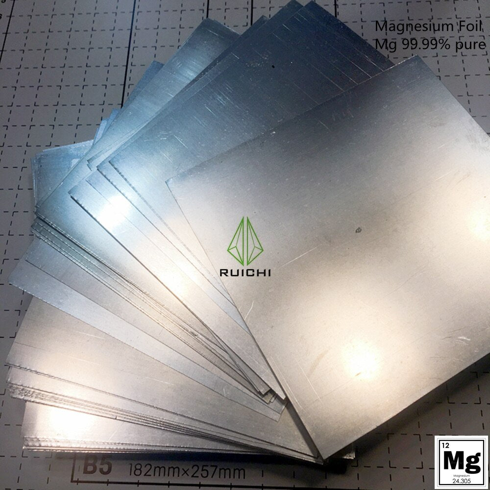 순수 마그네슘 포일 시트, Mg 99.99%, 0.5x 100 x 100 mm/pc.