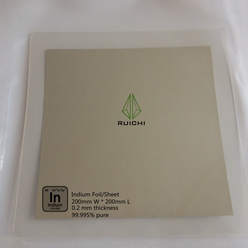 0.2mm Thickness Indium Foil Metal Sheet 99.995% Pure