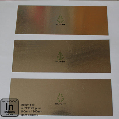 0.2mm Thickness Indium Foil Metal Sheet 99.995% Pure