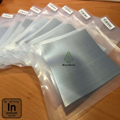 0.1mm Thickness Indium Foil Metal Sheet 99.995% Pure