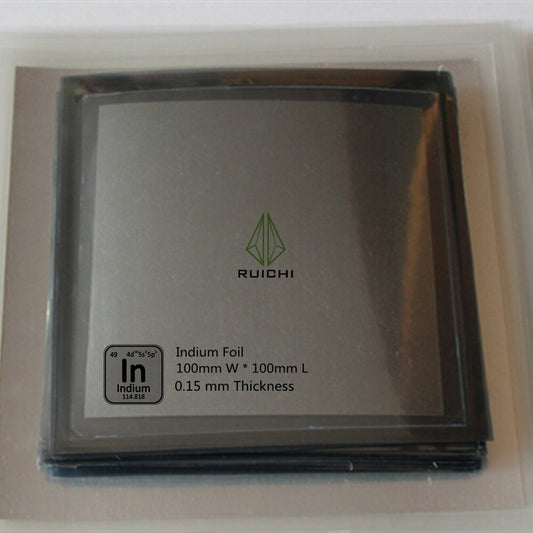 0.15mm Thickness Indium Foil Metal Sheet 99.995% Pure