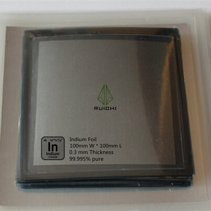 0.25mm 0.3mm Thickness Indium Foil Metal Sheet 99.995% Pure