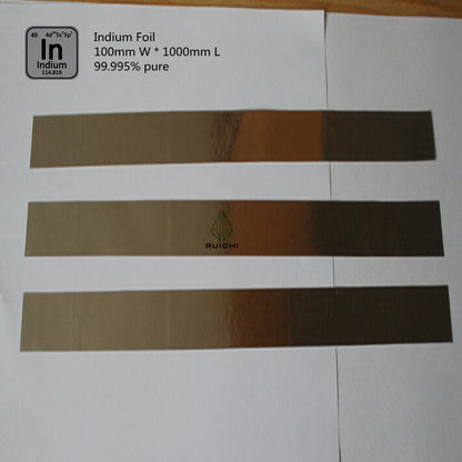 0.1mm Thickness Indium Foil Metal Sheet 99.995% Pure