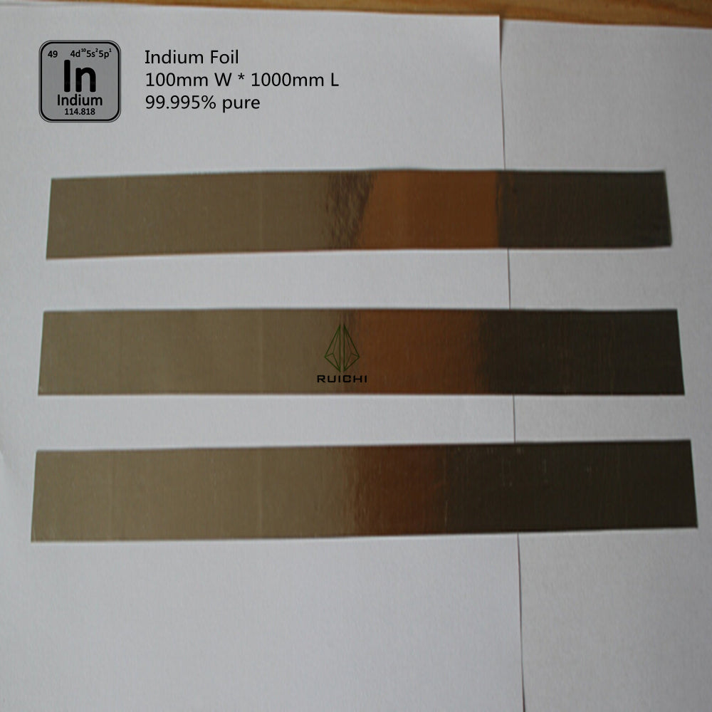 0.05mm Thickness Indium Foil Metal Sheet 99.995% Pure